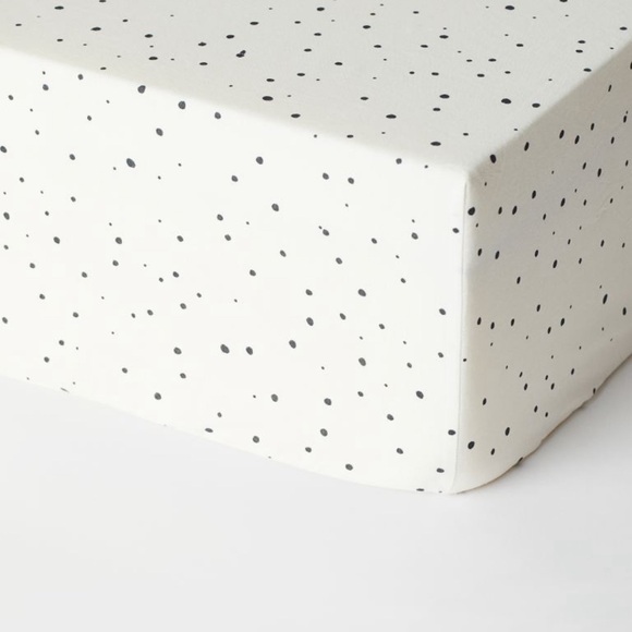 H&M White Dotted Twin Fitted Sheet - Picture 2 of 3
